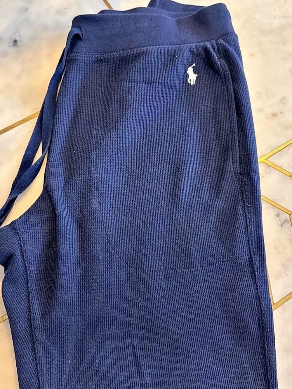 Polo Ralph Lauren Waffle Knit Sleep Jogger Pants Men's Blue Large